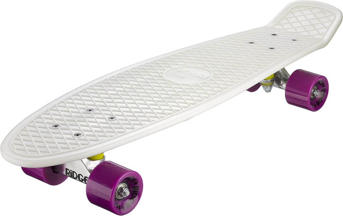 Cruiser Skateboard 69 cm Glow in the Dark met 12 Kleuren Wielen Paars