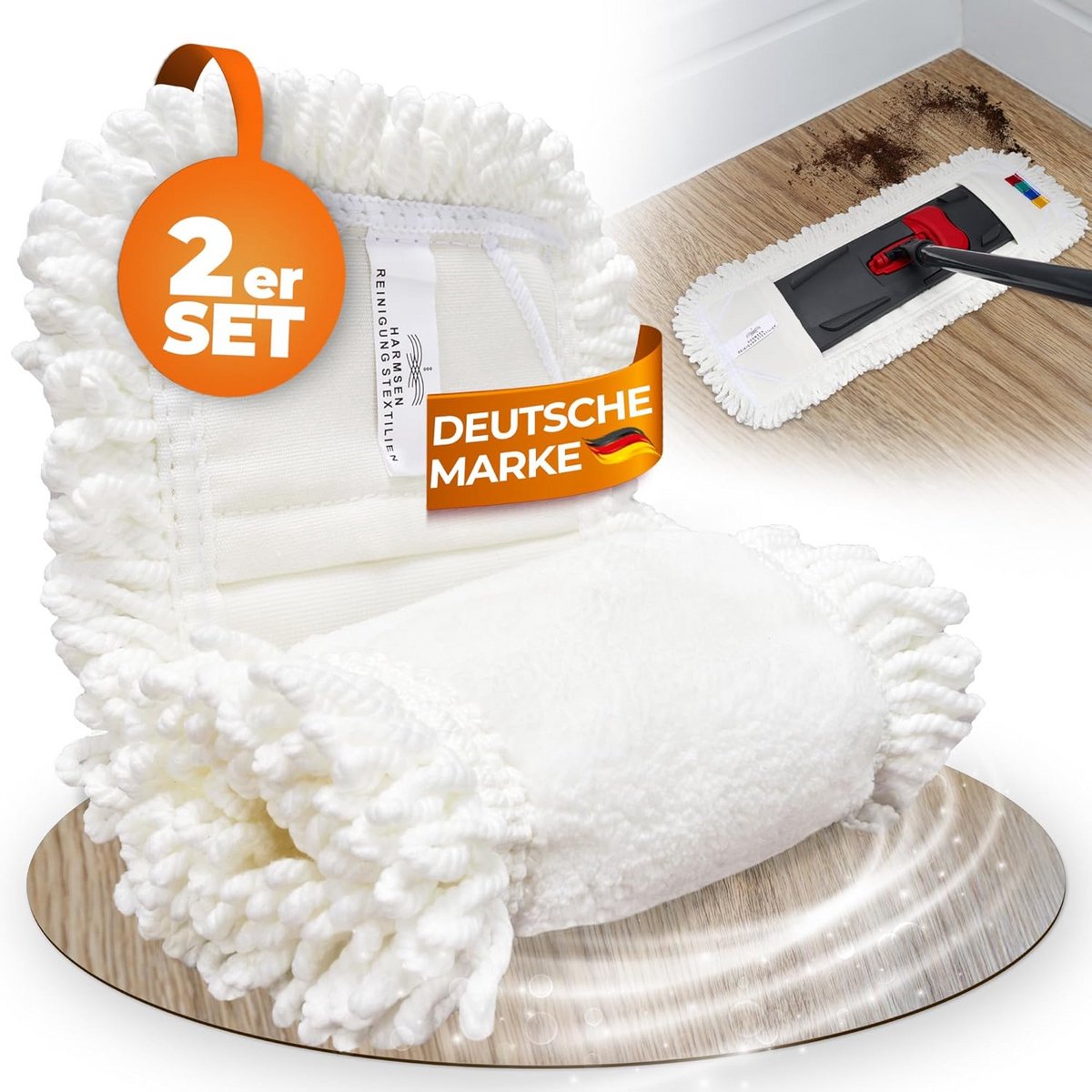 Dweilmop Overtrek voor Vloerwisser – 40 cm – 2 Stuks