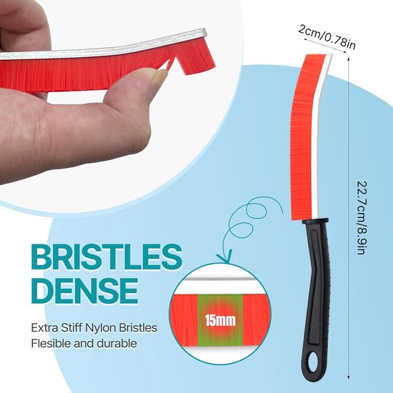 YAGE Crevice Cleaning Brush, Bathroom Tile Groove Crevice Cleaning Brush Hand Held Long Handle Cleaning Tool,Home Kitchen Groove Crevice Window Door Track Tile Groove Bristle Crevice — afbeelding 2