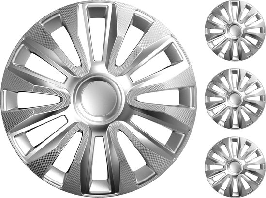 FARAD 1-207/13 Wieldop Set – 4 Stuks, 13 Inch, Hoogglans Lak, Met Metalen Bevestigingsring, Italiaanse Kwaliteit, ISO 9001