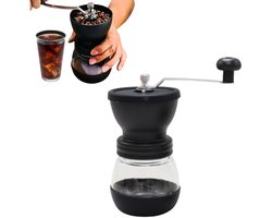 1 stuk - Handmatige koffiemolen - Handaangedreven molen - Koffiebonenmolen - Handmatige molen - Instelbare maalgraad - Keramische slijpkern - Compact en draagbaar – Zwart – 9×9×16 cm – Geschikt voor thuis, op kantoor of op reis