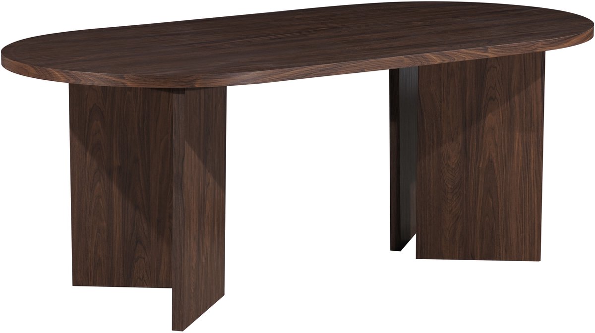 Notio Living Wigan-Eettafel - 10-zits - Walnootlook Bruin
