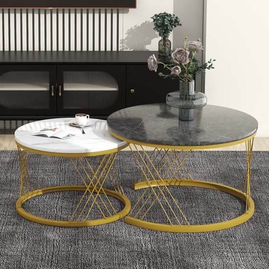 Julian Bowen Tribeca Ronde Nestbare Bijzettafels Walnoot - Set Van Moderne Bijzettafels