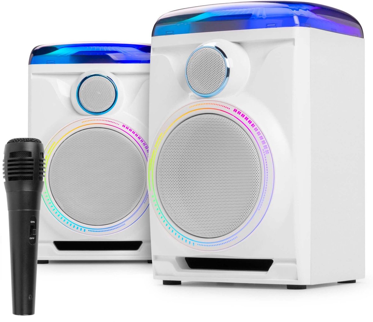 Karaoke set - Fenton Track 2.0 - Karaoke set voor volwassenen en kinderen - Met microfoon en lichteffecten - Wit