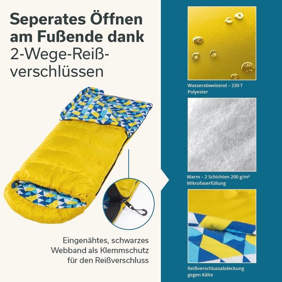 Luxe Koppelbare Dubbele Slaapzak voor 3 Seizoenen - Perfect voor Outdoor Camping, Tot -20°C, 220 x 80 cm / 220 x 160 cm van Merkloos — afbeelding 3