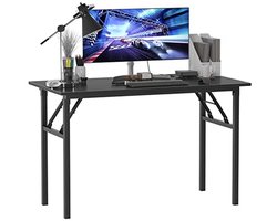 SogesHome Folding Table, Computer Table, 120 x 60 x 75 cm, PC Desk for Home Office, Dining Table, Conference Table, Black, AC5CB-120-SH
