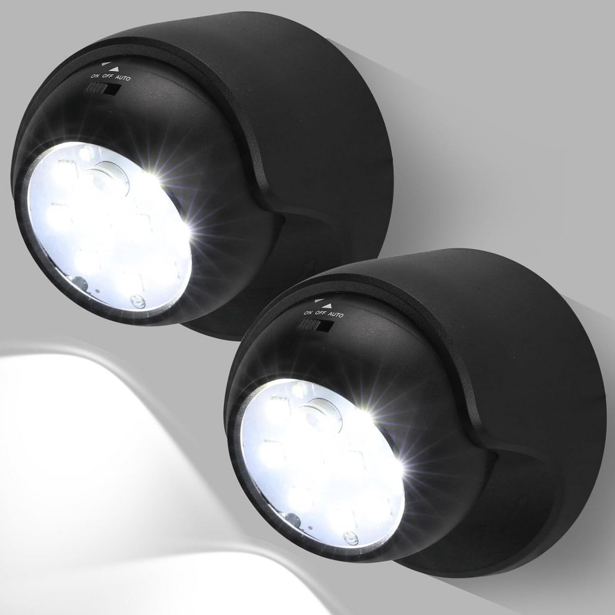 Draadloze LED Spots Buiten met Bewegingsmelder (2 Stuks) - Waterdicht en Batterijgevoed