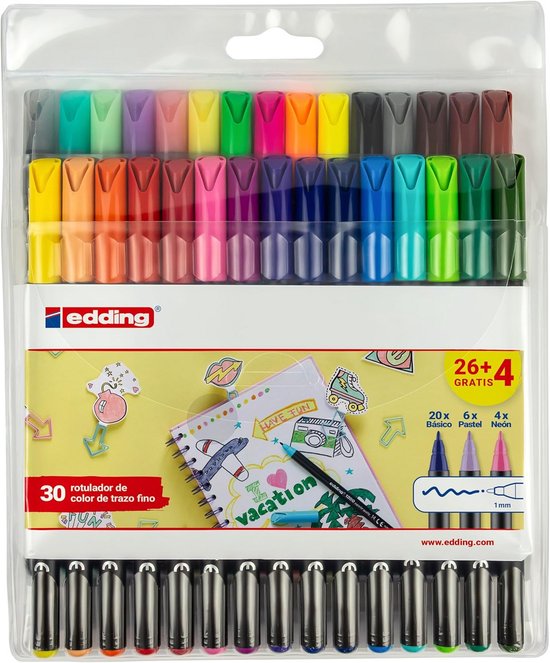 Alpino Viltstiften - Etui Met 36 Stuks - 3 Mm Punt - Wasbare Inkt - Waterbasis - Levendige Kleuren - Voor School, Kantoor En Thuis