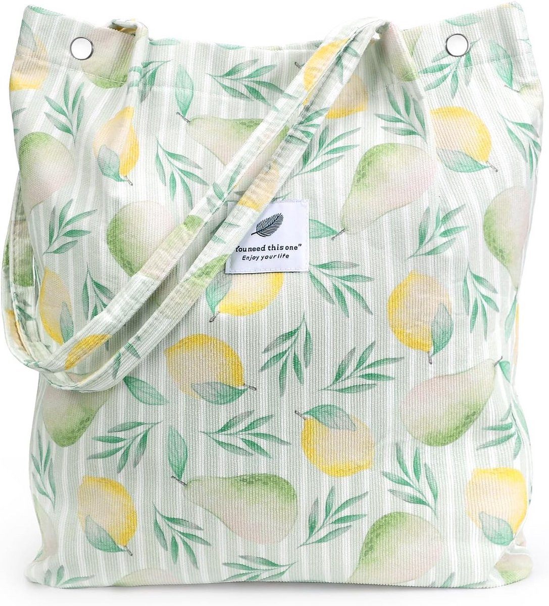 Grote Corduroy Draagtas Dames - Shopper met Handvaten en Binnenzakken