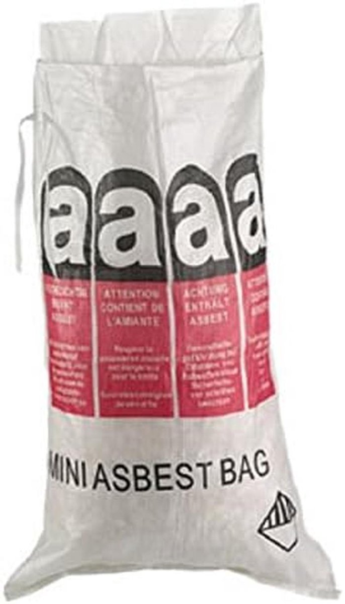 Sterke Asbestzak 70x110cm - 120 Liter Afsluitbare Vuilniszak voor Gevaarlijk Afval