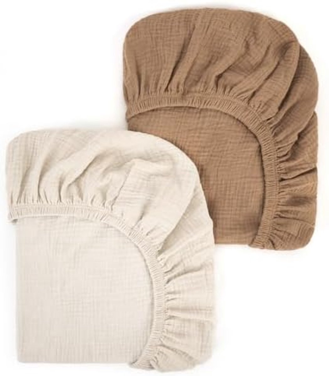 Zachte Mousseline Hoeslakenset voor Babybedjes - Set van 2