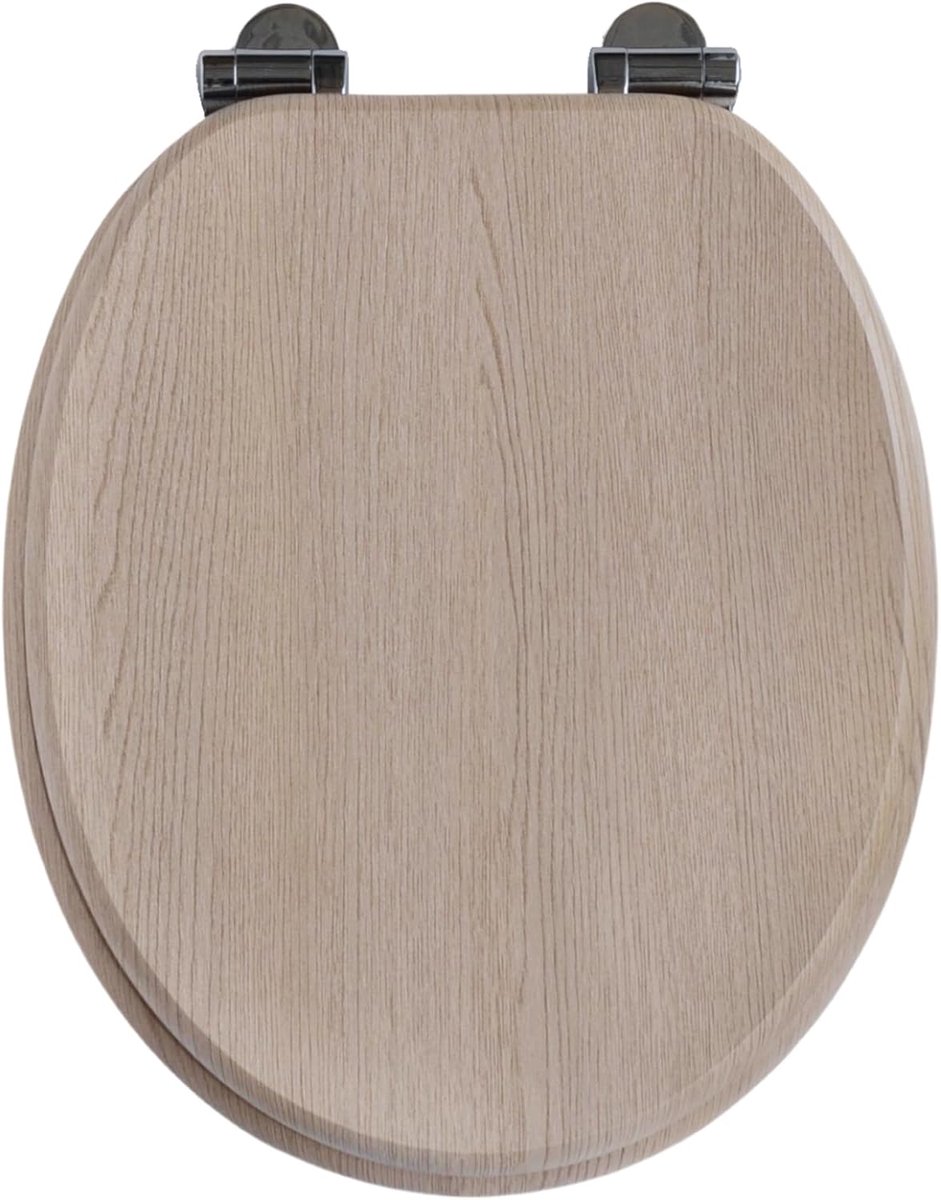 Namajunas - WC-brillen - Wc bril softclose - Toilet bril - Universele vorm WC Bril - MDF hout - Antibacterieel - Lichte Eiken - Met Deksel - RVS Bevestiging - Easy Clean - Snelle montage en demontage - Inclusief Bevestigingsmateriaal
