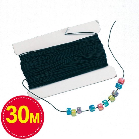 Oersterk Elastiek op Rol (30m) - Zwart - Knutselen, Sieraden Maken en Kinderactiviteiten — afbeelding 5