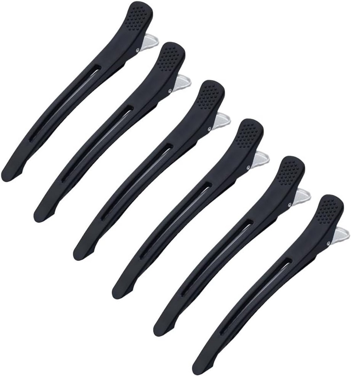 6 Professionele Haarclips voor het Verdelen en Stylen van Haar - Zwarte Klemmen