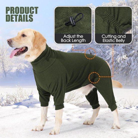 Axcimond Fleece Hondenjas Met Poten – Volledige Dekking, Warm En Rekbaar – Met Rits En Verstelbare Bandjes – Voor Kleine Tot Grote Honden