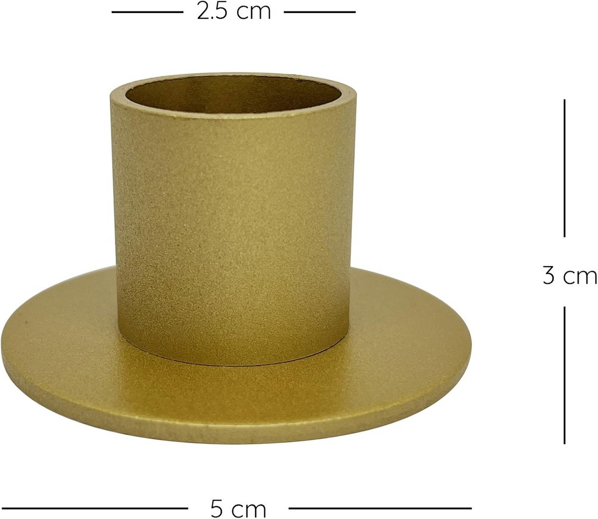 Set van 4 Ronde Kandelaars Goud - Voor Standaard Kaarsen Ø25 mm - Stijlvolle Metalen Tafelstandaards — cadeau in Wonen & Interieur - foto 4