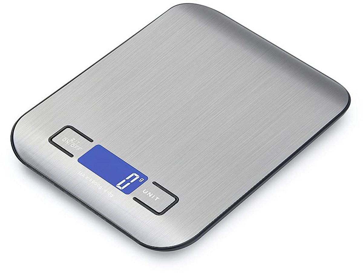 Ultradunne Digitale Keukenweegschaal 5kg Nauwkeurigheid 1g HD Backlit Display
