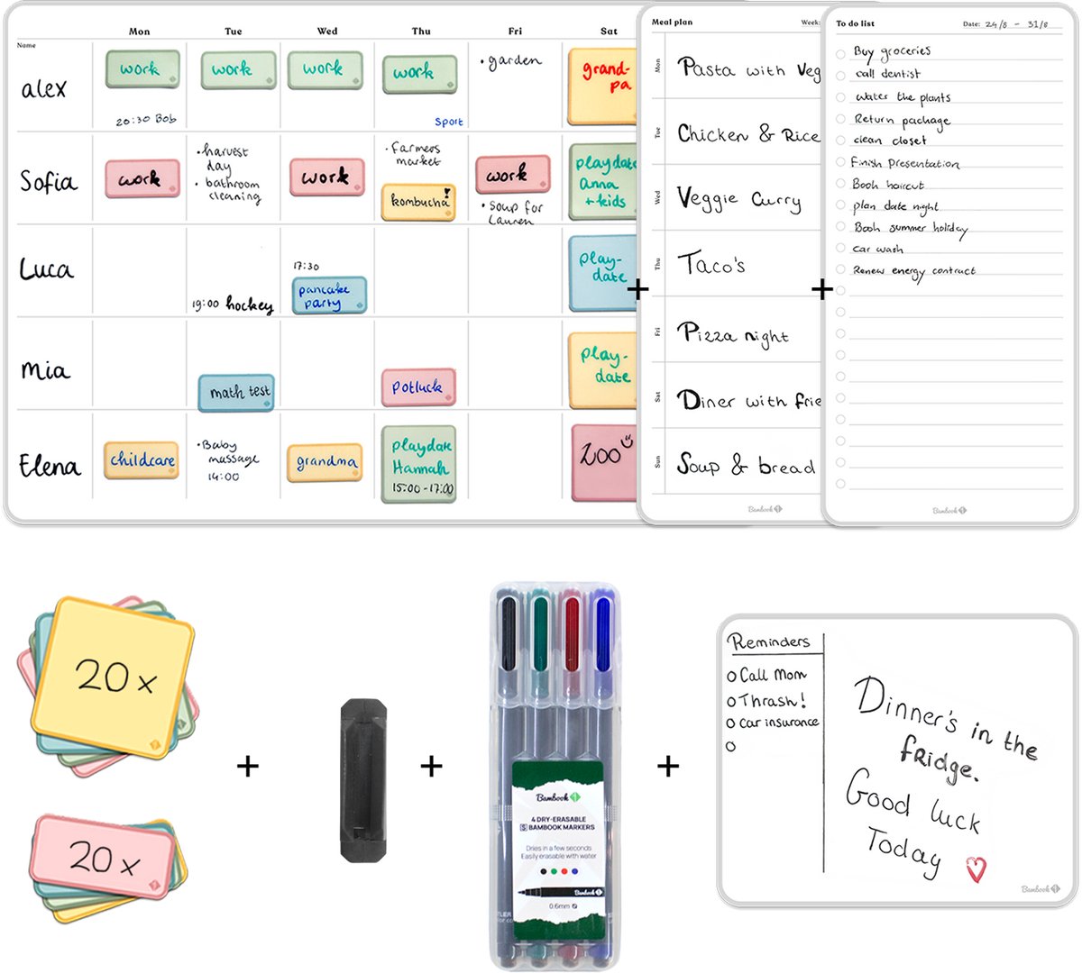 Sticky Whiteboard Complete Set - Family Weekplanner