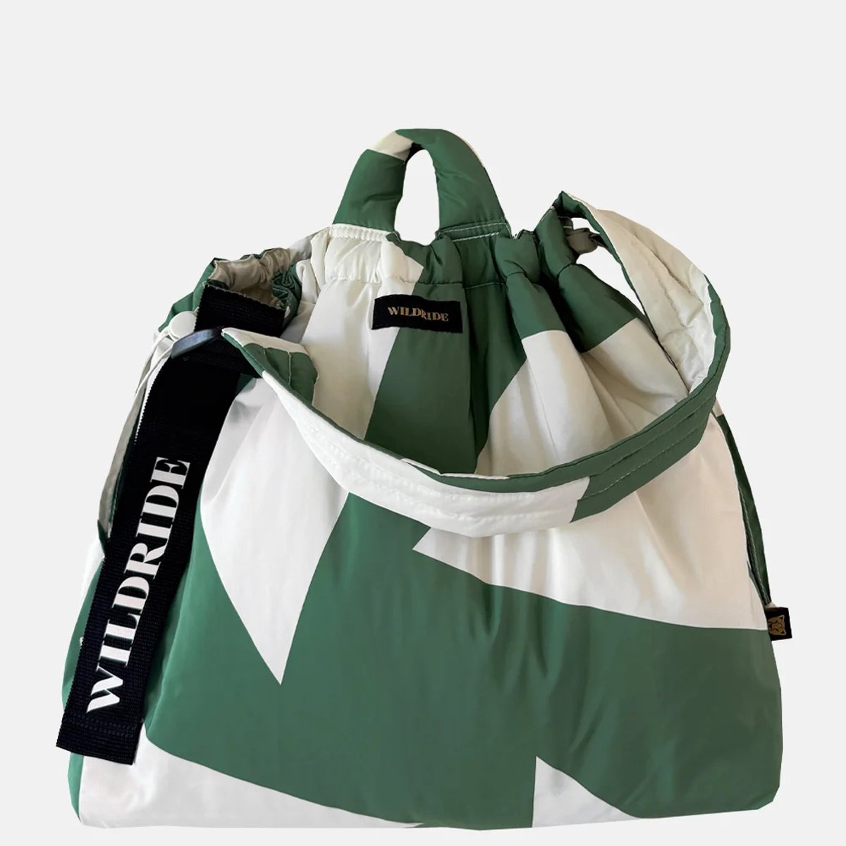 Wildride® Luiertas Schoudertas - Verzorgingstas - Baby Tas - Organizer Diaper Bag - Groen Wit Patroon