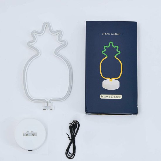 Led Neon Ananas Nachtlampje - Decoratieve Verlichting voor Binnen, Bruiloften en Feestjes van Merkloos — afbeelding 3