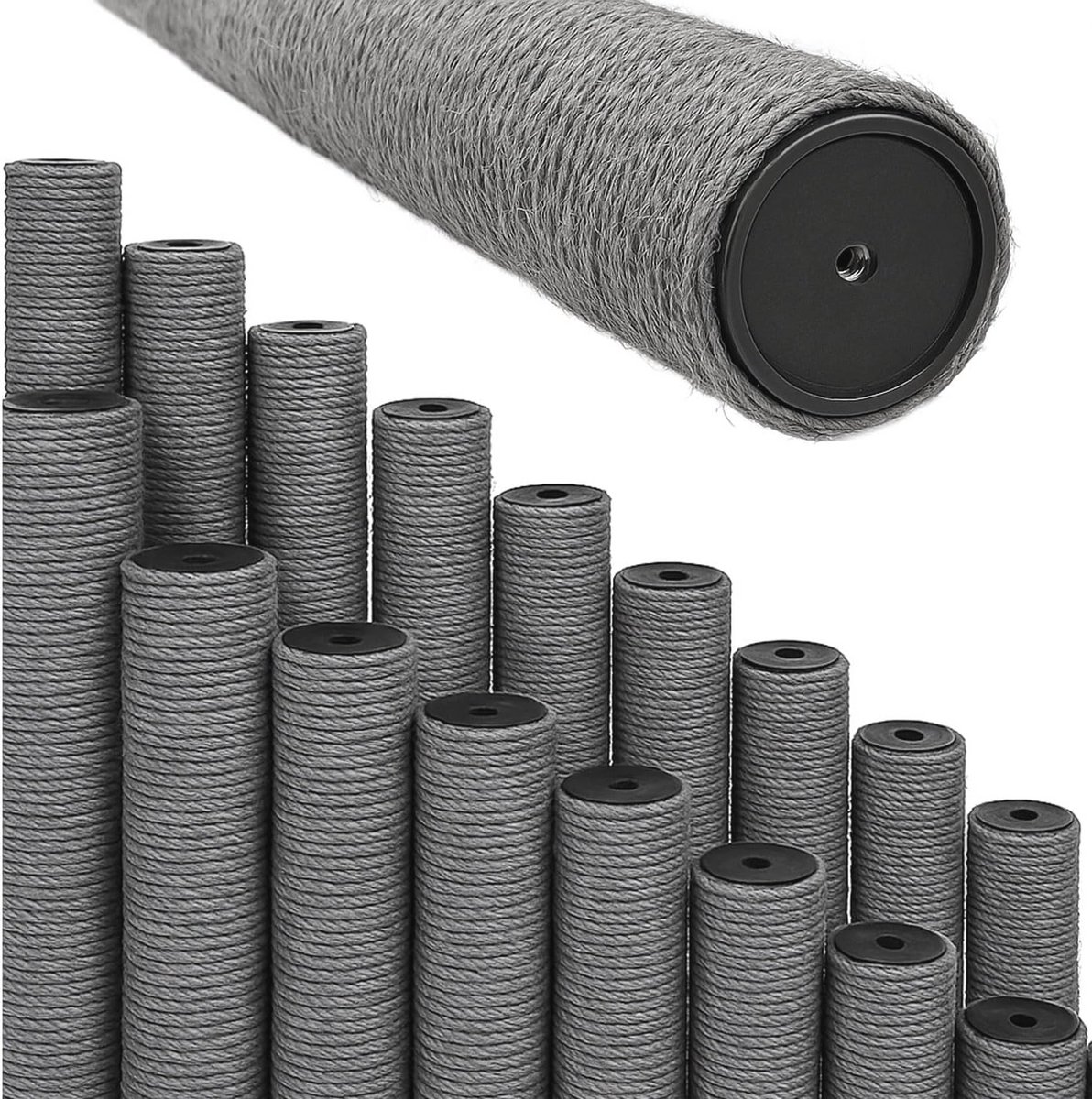 Sisal Kat Krabpaal Vervangstuk 35 cm - Sterke en Duurzame Krabpaal met M8 Draad