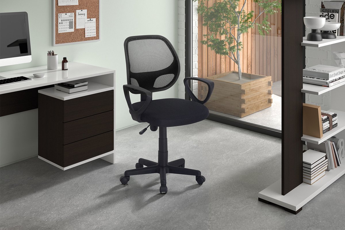 Rousseau-Kantoorstoel-Hippa-polyester-zwart