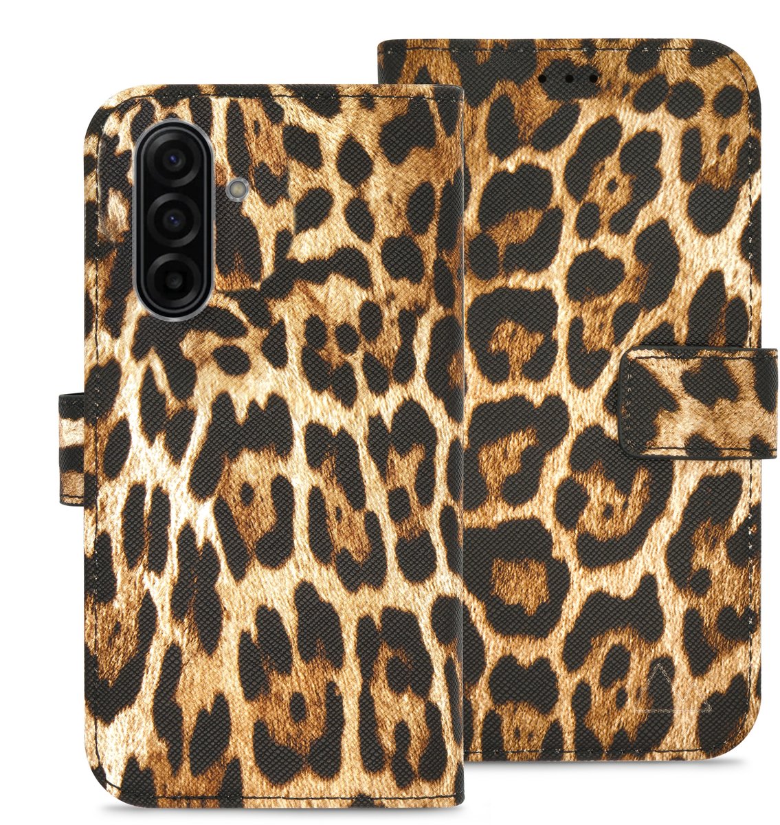 My Style Telefoonhoesje geschikt voor Samsung Galaxy A17 Hoesje | My Style Flex Wallet Bookcase Portemonnee | Pasjeshouder voor 3 Pasjes | Telefoonhoesje voor Pinpas / OV Kaart / Rijbewijs - Wild Leopard | Bruin