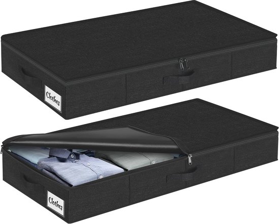 HUWAILE Onder bed opslag met wielen-onder bed opbergcontainers-onder bed opslag lade-onder bed opslag organizer voor kleding, dekens, schoenen, boeken en speelgoed - 2 stuks