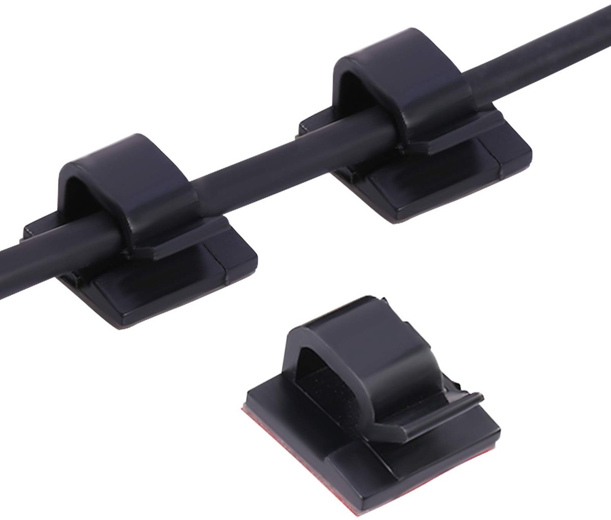IMPERATORIS® Kabelclips - Kabelbinders - Kabelorganizer - Kabel Management - Voor Bureau, Muur & Meubel - 50 Stuks - Kleine kabelklemmen