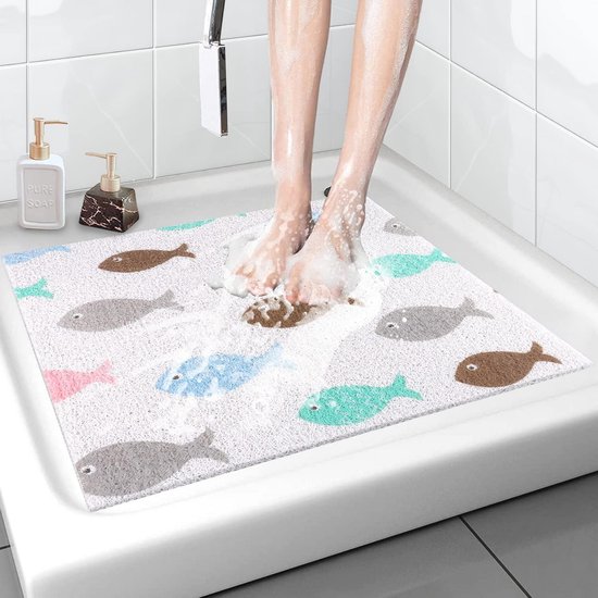 Antislip douchemat, 80 x 80 cm, zachte comfortabele badmat met