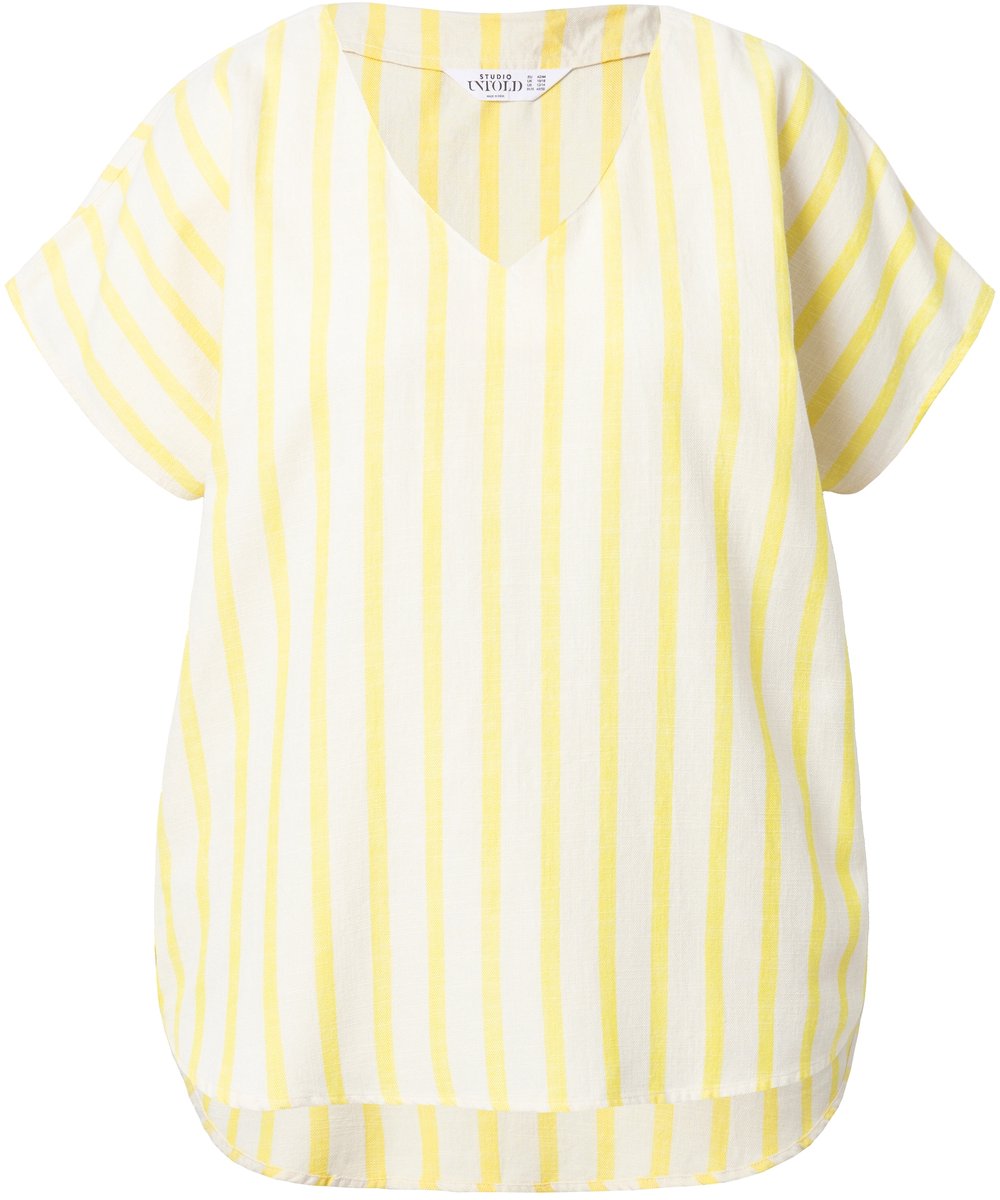Studio Untold - Dames - Overhemdblouse oversized strepen - Zachtgeel - Maat 50+