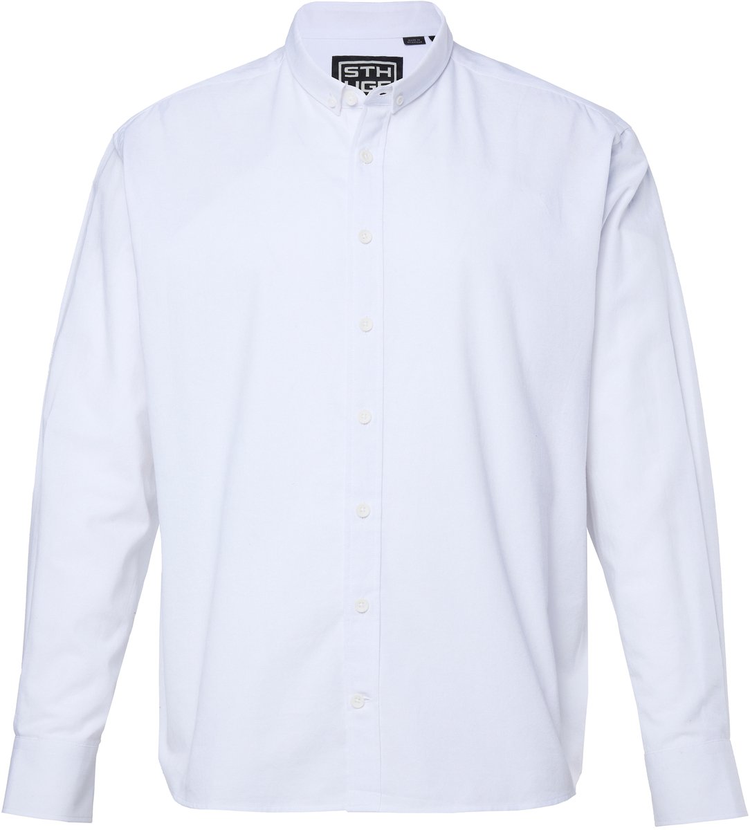 STHUGE - Heren - Overhemd lange mouwen oversized Boxy Fit - Sneeuwwit - Maat 5XL