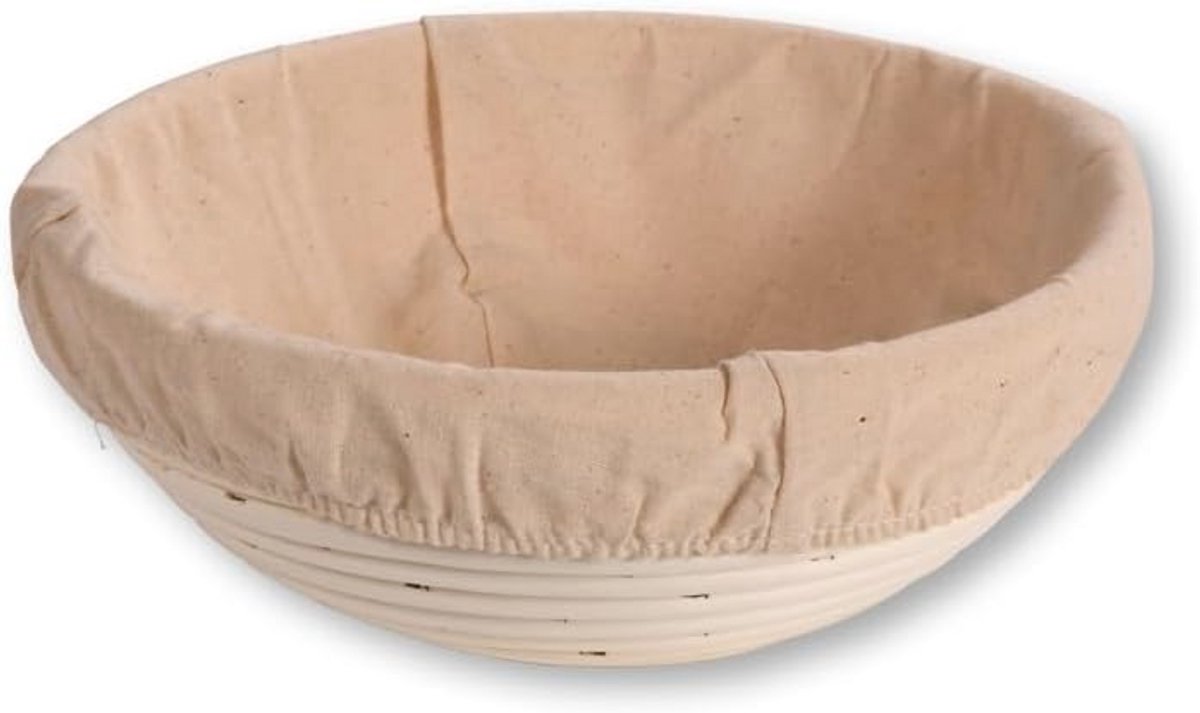 Ronde Gistingsmand voor Brood- en Pizzadeeg – Ø22 cm, Naturel, Duurzaam Rotan