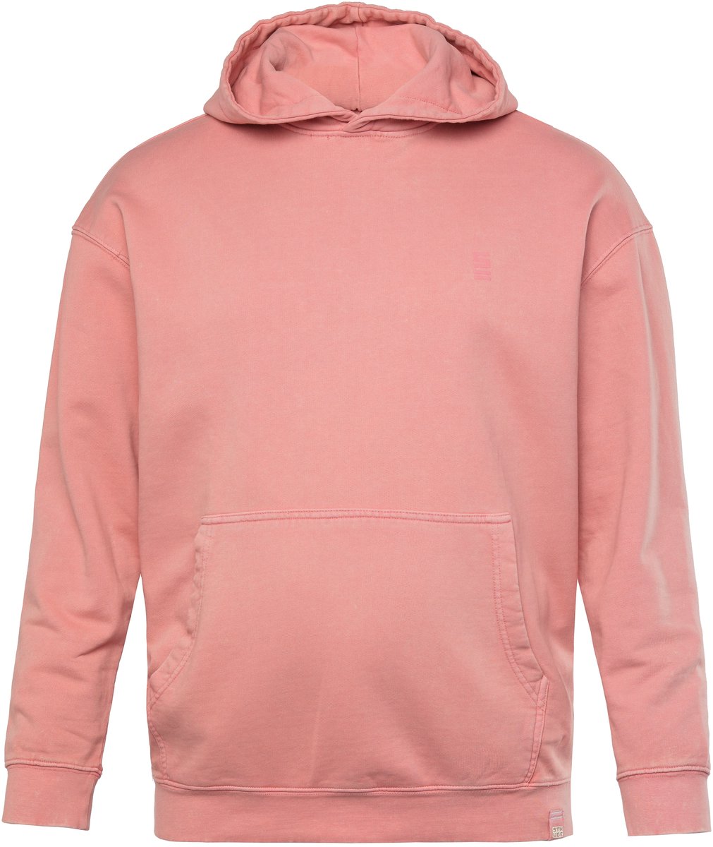STHUGE - Heren - Hoodie capuchon vintage look print op de achterkant - Donkerroze - Maat L