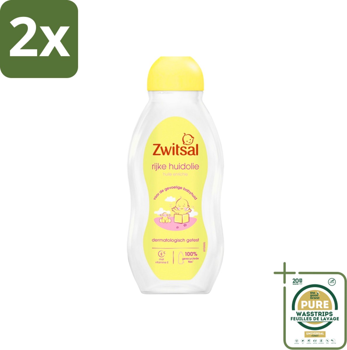 Zwitsal - Babyverzorging - Rijke Huidolie Avocado - Voor de Gevoelige Babyhuid - 200 ml - Voordeelverpakking - 2 stuks - Babyolie - Gevoelige babyhuid