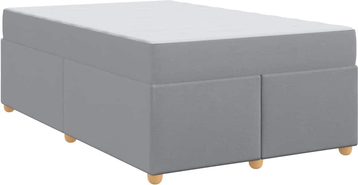 Tweepersoonsbed | Dubbelbed | Volwassenenbed | Bedframe met matras Lichtgrijs 120 x 190 cm Stof