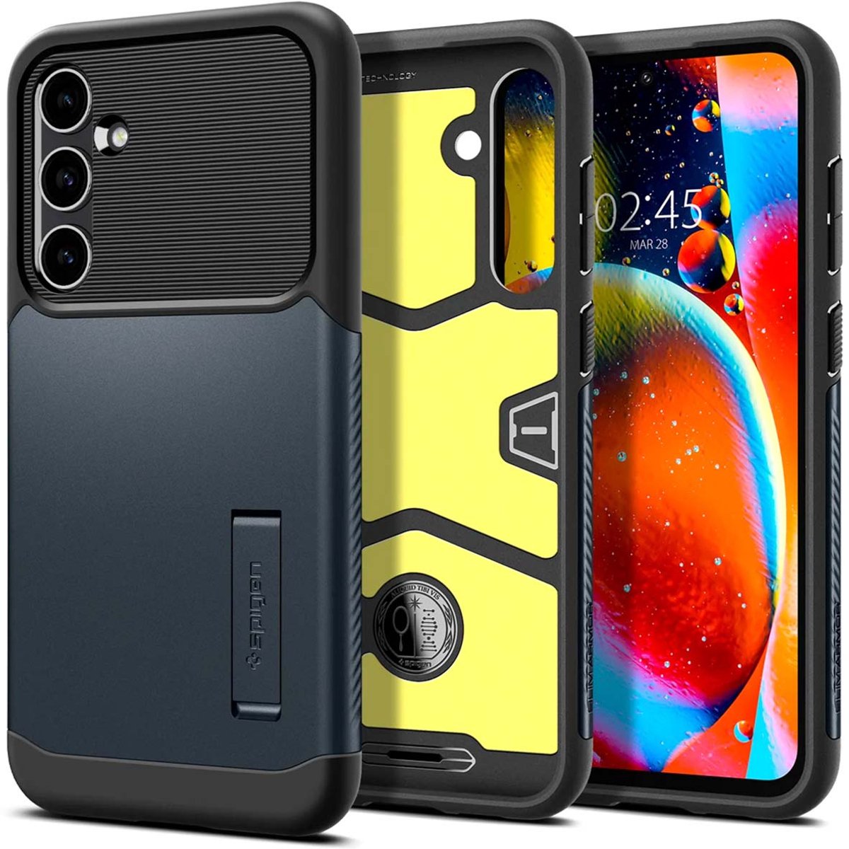 Spigen Slim Armor Hoesje Geschikt voor Samsung Galaxy S23 FE Back Cover Metal Slate
