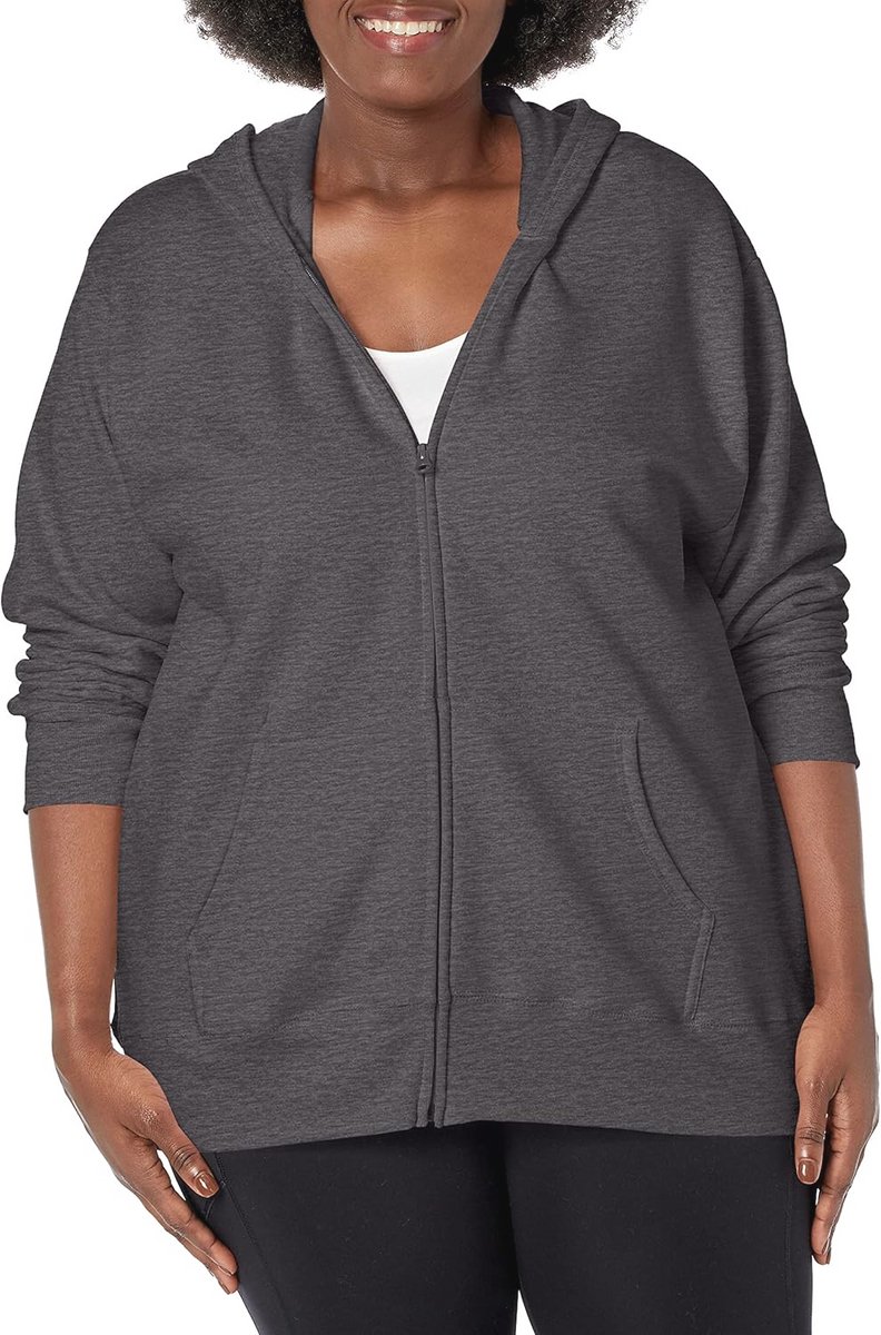 Dames EcoSmart Midweight Hoodie met ritssluiting - comfortabele capuchontrui