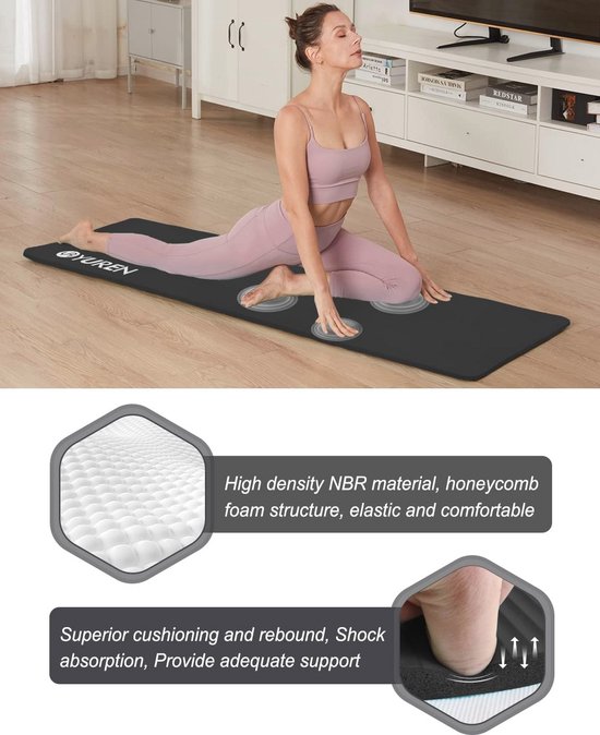 Dikke Yogamat 183×61cm - 15mm NBR Antislip Sportmat voor Yoga en Pilates met Tas — afbeelding 5