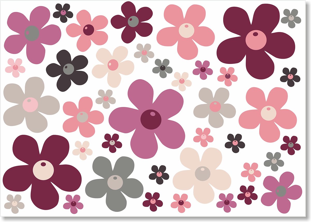 IMPERATORIS® Stickers Kinderen voor Jongens en Meisjes en Computer, Laptop, Telefoon, Kalenders - 40 bloemenstickers stuks