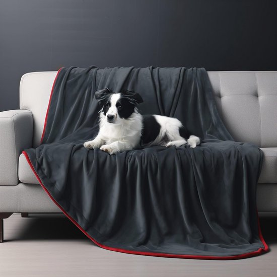 Dreamzie - Waterdichte hondendeken 152x203 cm - Omkeerbare waterdichte deken - Voor hondenbed en bank in Sherpa Fleece - Wasbaar - Paars