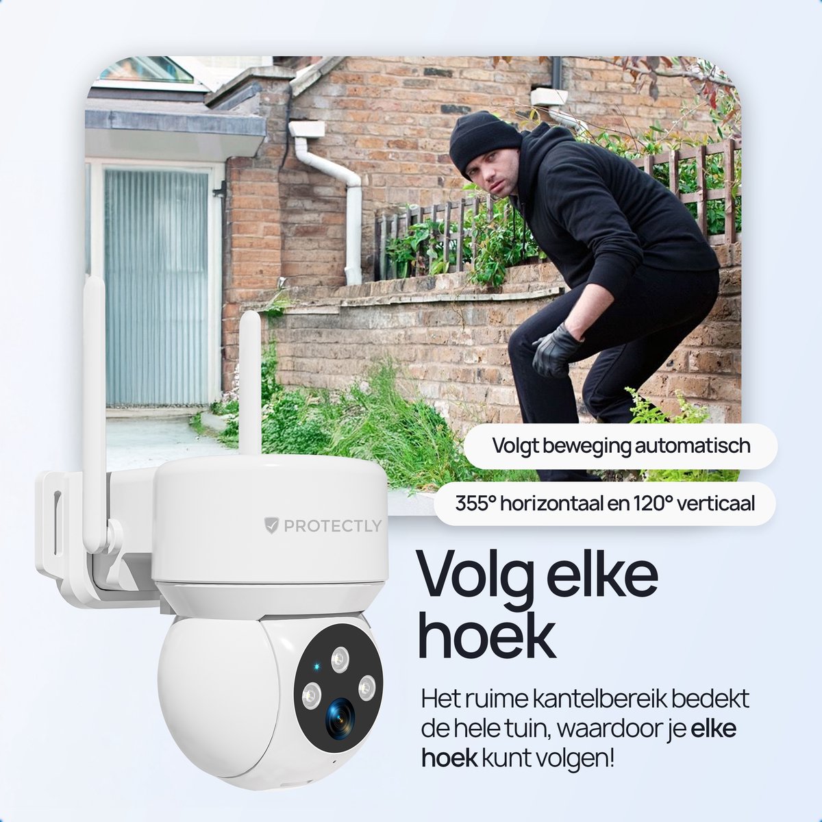 Protectly Bewakingscamera Buiten – 2K HD 3MP met 64GB SD thumbnail 3