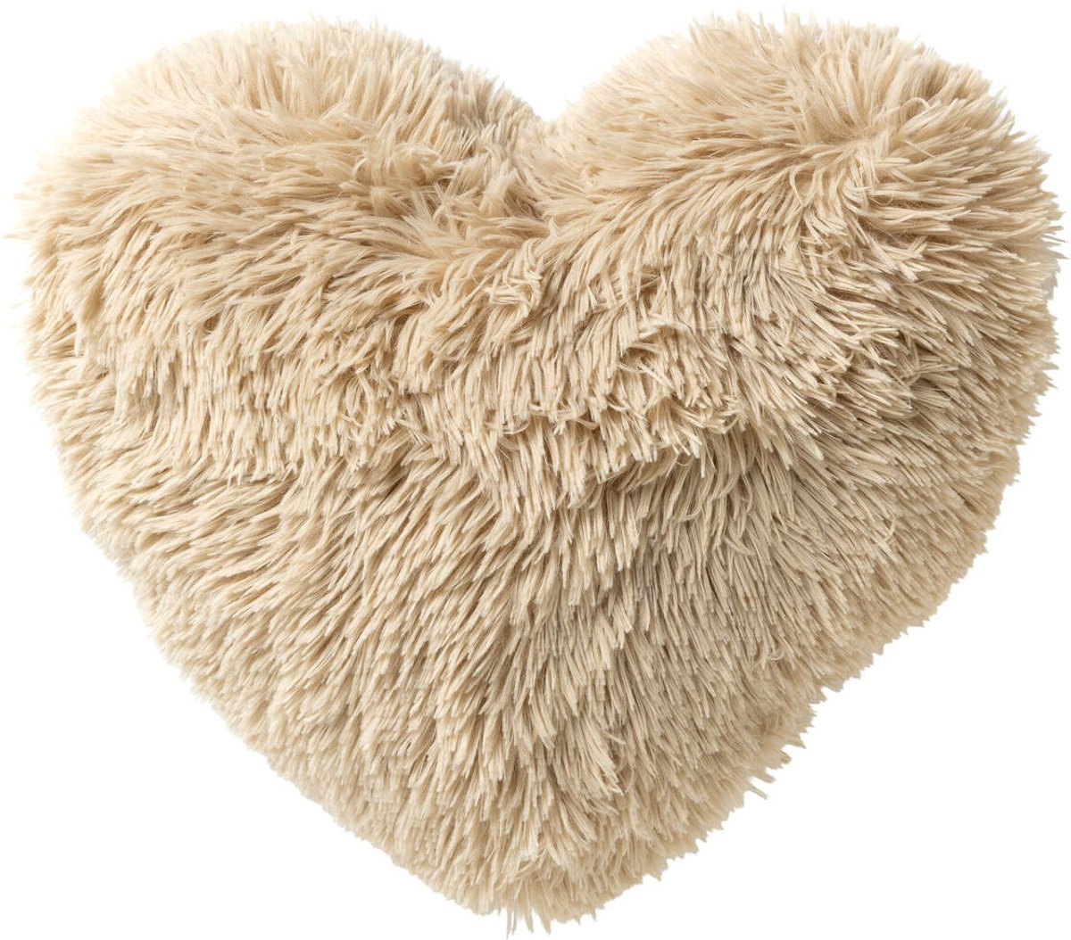 HART-XL - sierkussen 55x60 cm - hartvormig kussen - fluffy - Bleached Sand - beige