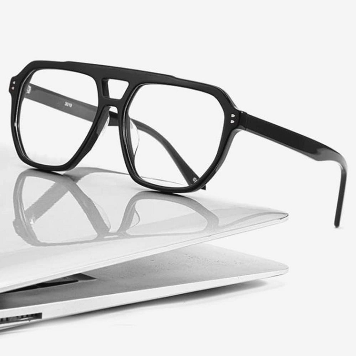 Grote Fashionable Leesbril voor Mannen en Vrouwen - Zwarte/Grauwe Oversized Readers voor Presbyopie