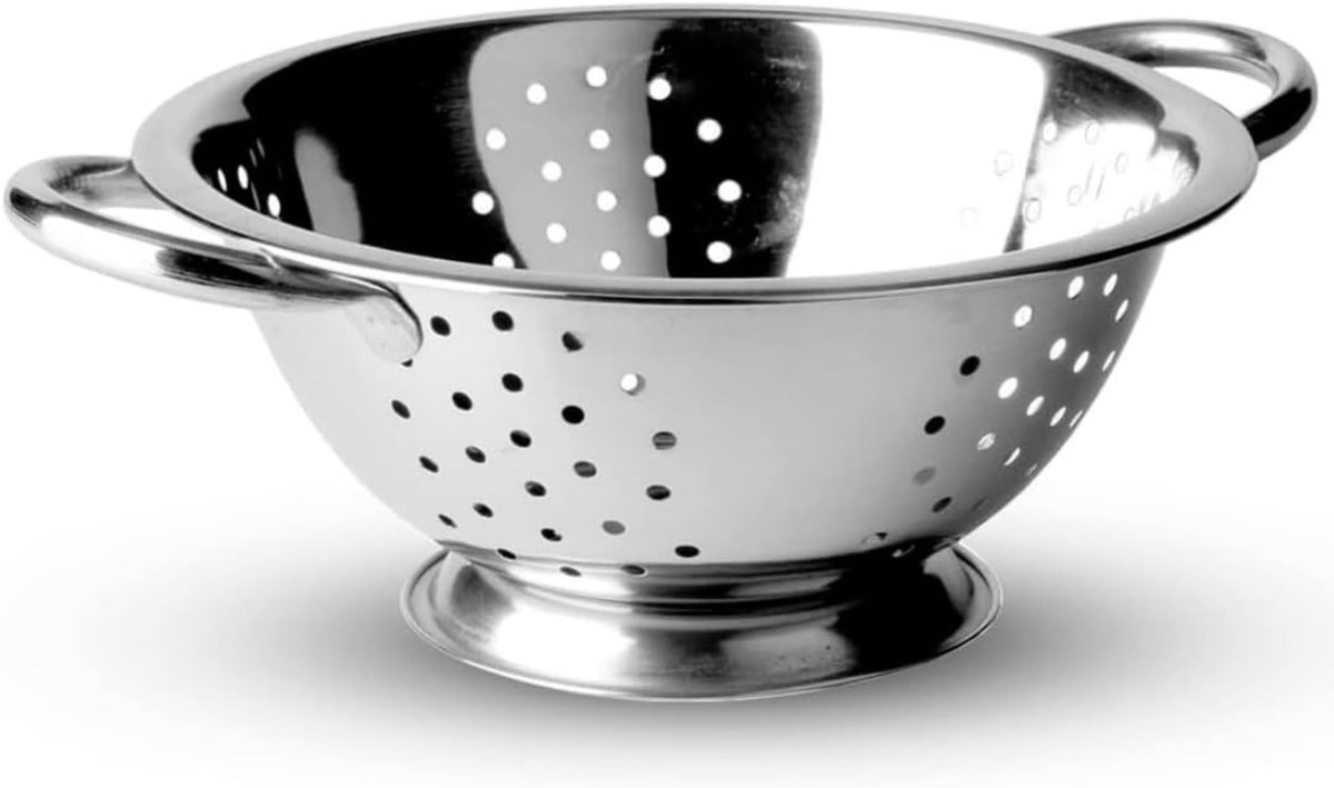 Unyqoos® roestvrijstalen keukensieb met dubbele handgreep van 24 cm