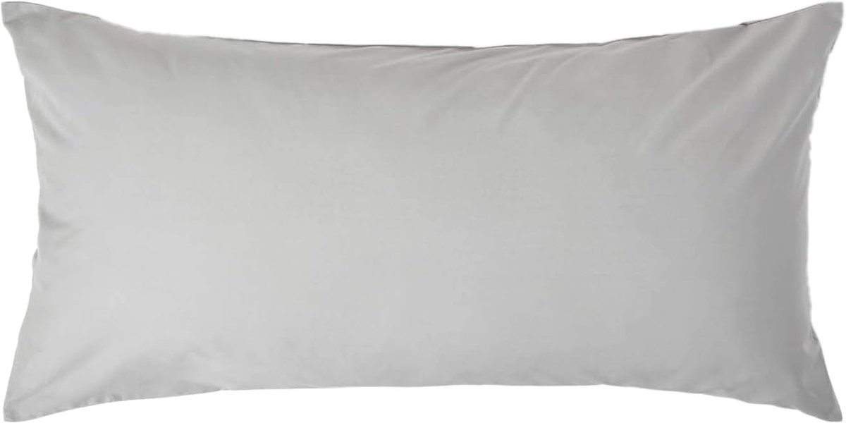 Unyqoos Zilvergrijze kussensloop van 100% Egyptisch katoen met ritssluiting 40x80 cm Zilvergrijs