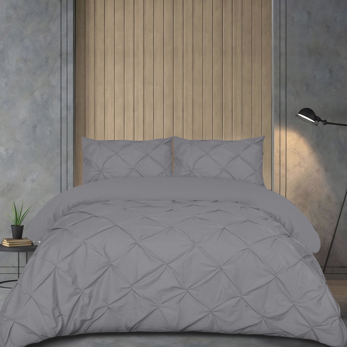 Beau Maison Dekbedovertrek Monte Carlo Antraciet 140x200/220 cm + 1 kussensloop