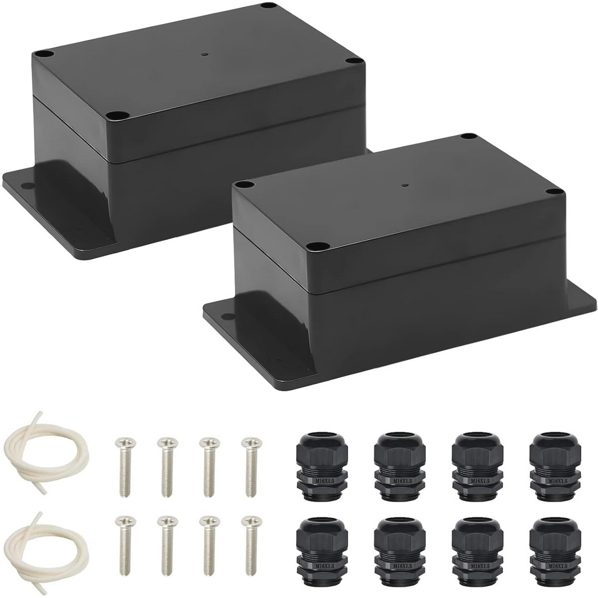 Waterdichte aansluitdozen - 2 stuks, elektronische verbindingsdozen voor buitengebruik, 100 x 68 x 50 mm