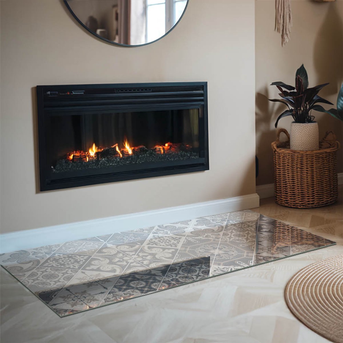 Coloray Vloerplaat Houtkachel - Plaat voor Onder Kachel - 140 cm x 70 cm - Kachel Vloerplaat - Grijs Vloerplaat Kachel - Onderplaat - Vloerplaat Openhaard - Houtkachel Accessoires - Onderplaat Voor Houtkachel