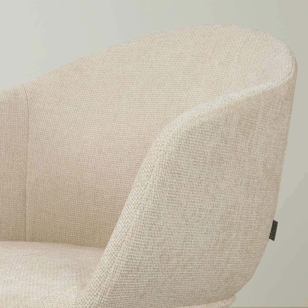 Nolon Nout-Otis Bureaustoel Cotton Beige - met Armleuning - Stof - Wieltjes - Wit Onderstel Beige - Wit onderstel